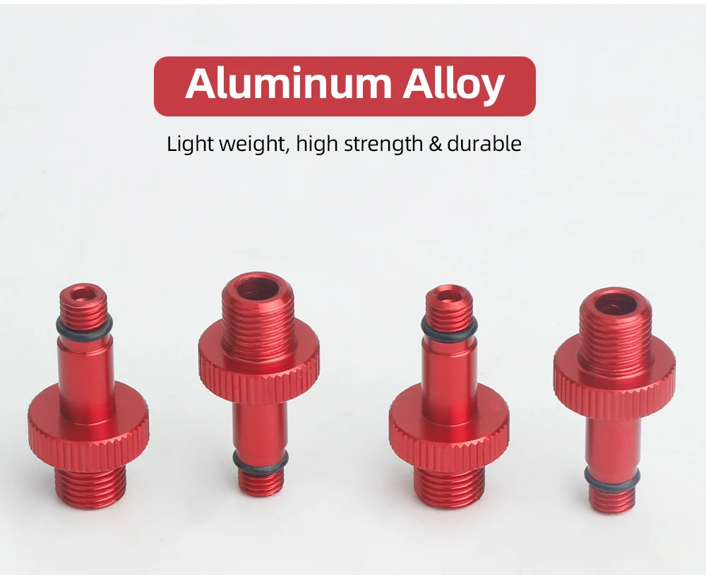 8V1 Gewinde 5V1 Gewinde AV Düse Inflation Aluminium Legierung Adapter W/4 Ersatz O-ringe Passt MTB straße Fahrrad IFP Typ Düse – Detail 4