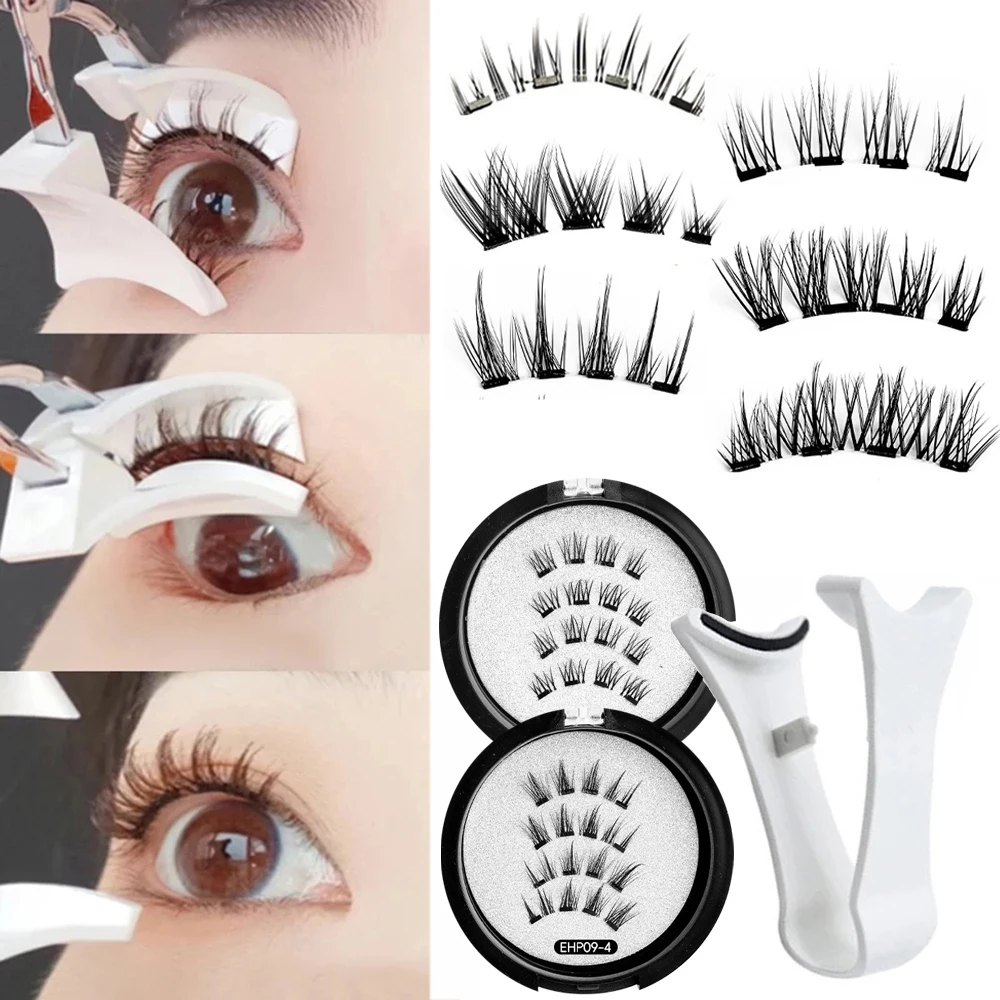 New Magnetic Eyelashes Kit 3D Natural Effect Magnetic Eyelashes Reusable Eye Makeup False Lashes Beauty Supplies