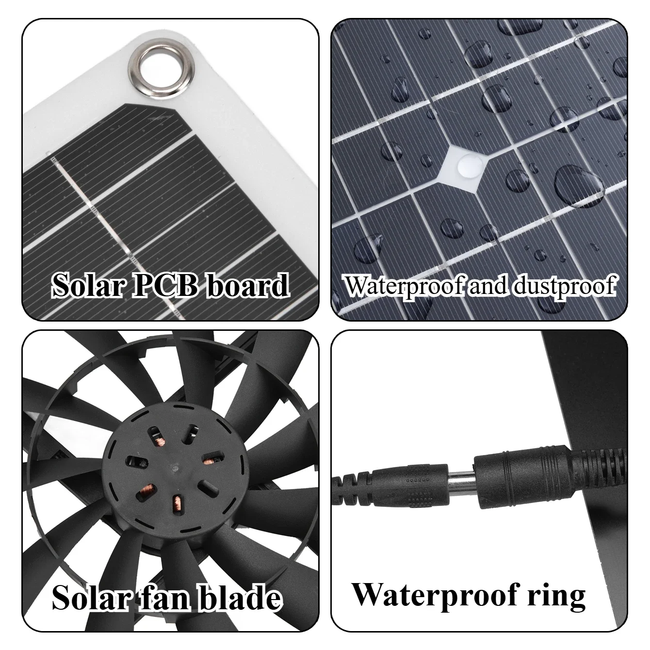 20W-30W High Efficiency Solar Exhaust Fan for Greenhouse/Dog House/RV - Auto Ventilation Weatherproof W/Solar Panel | EESBAO