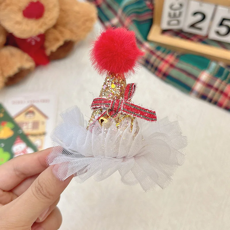 Mesh bell gold hat duckbill clip