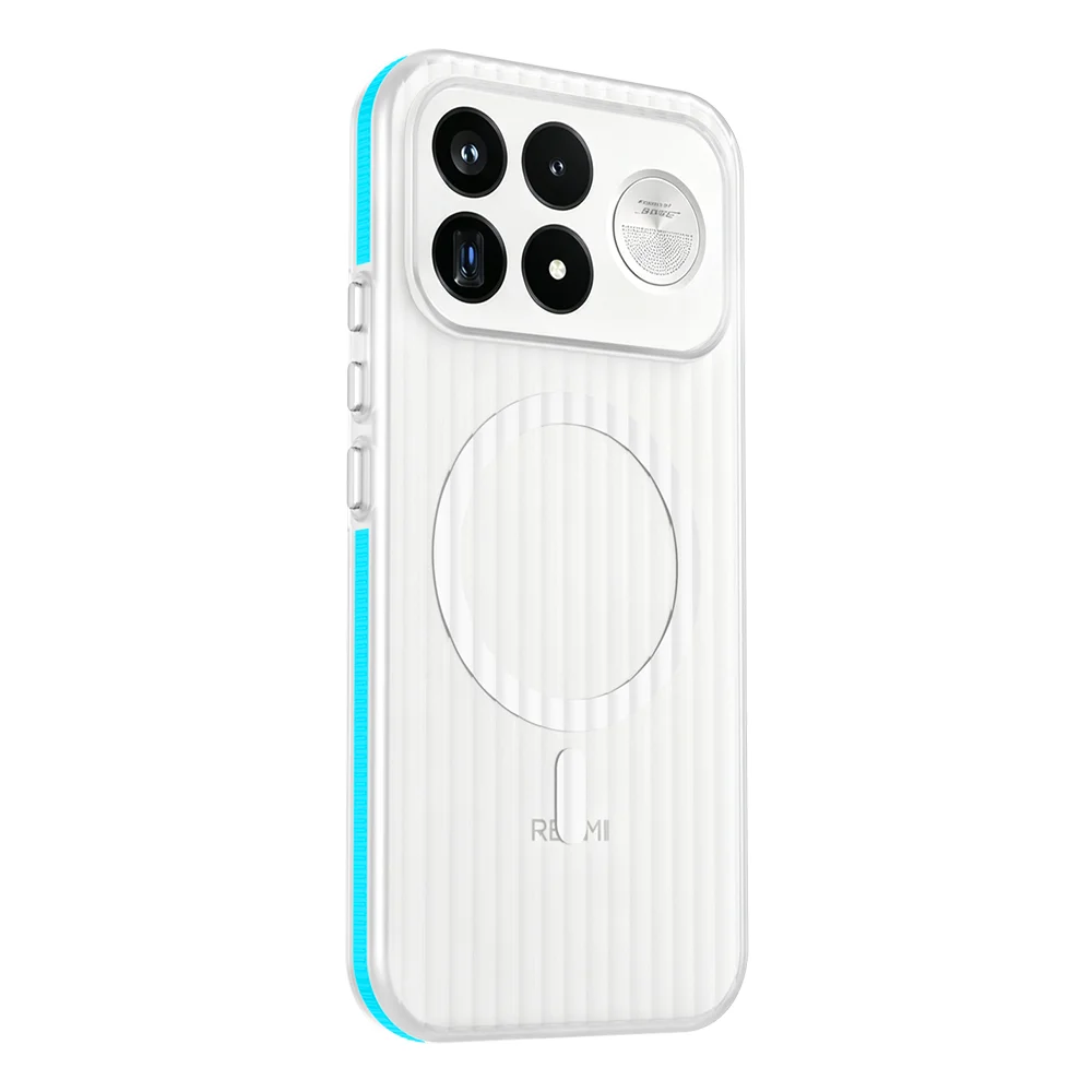 Transparent Corrugated Stripe Magnetic Back Cover - Hard PC Case
