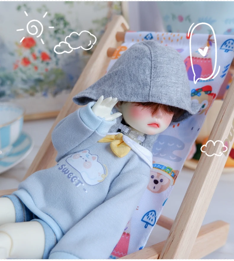 1/6Bjd Doll Clothes Cute Cat Hooded Sweater Jacket Casual Doll Coat Accessories For Large 1/6, Yosd, 30cm Bjd Sd Dd Doll