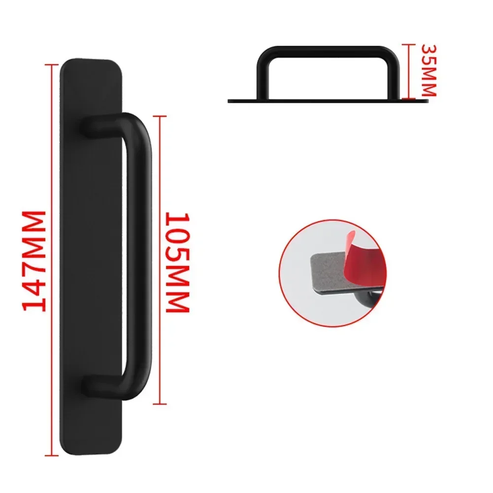 Sliding Door Armrest Handle Punch-free Wooden Door Window Handle Aluminum Alloy Balcony Glass Move Pulls Hardware