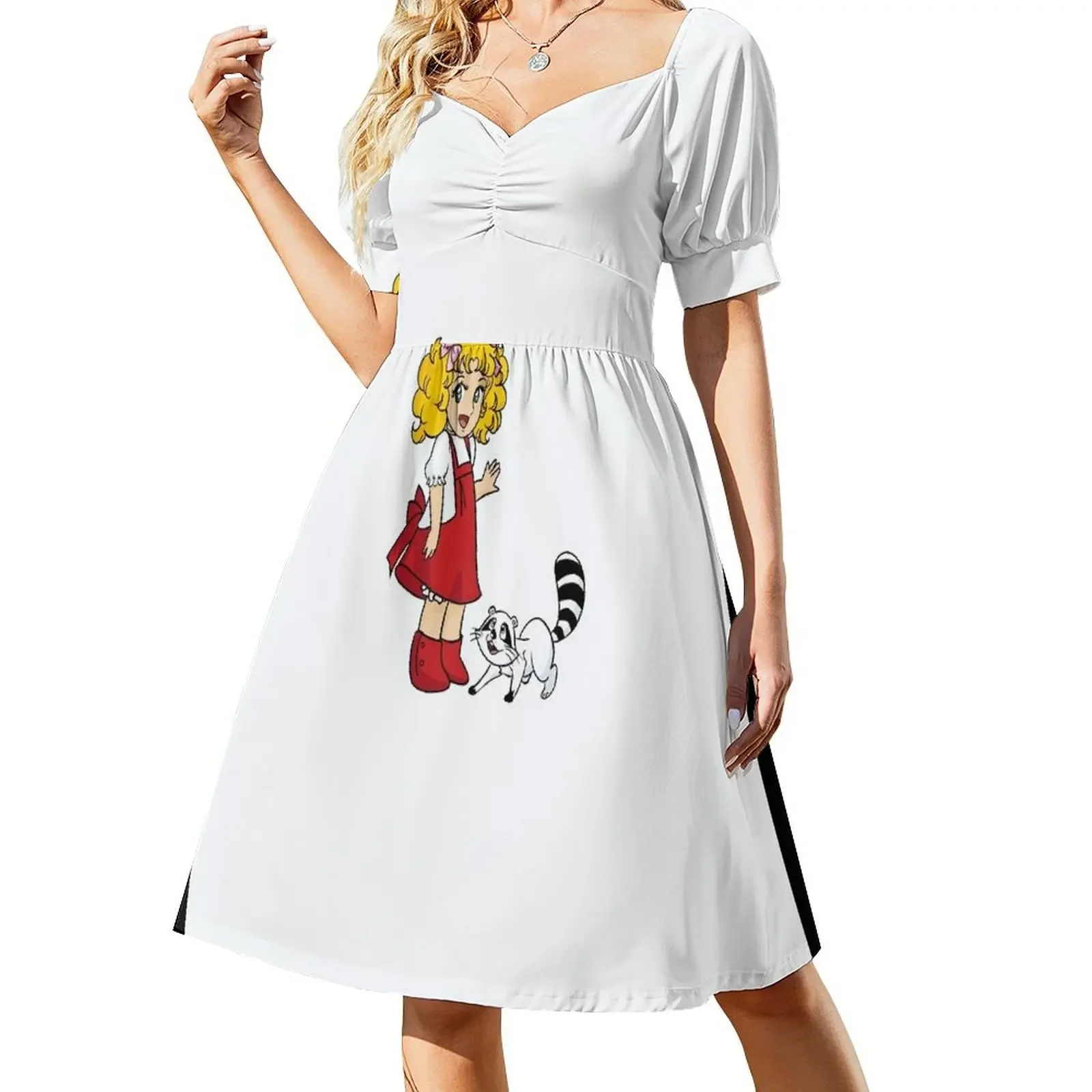 thumbnail image 1 of Vestido sin mangas animado de dibujos animados de caramelos de caramelo, ropa de verano para mujer, vestido de lujo., 1 of 8