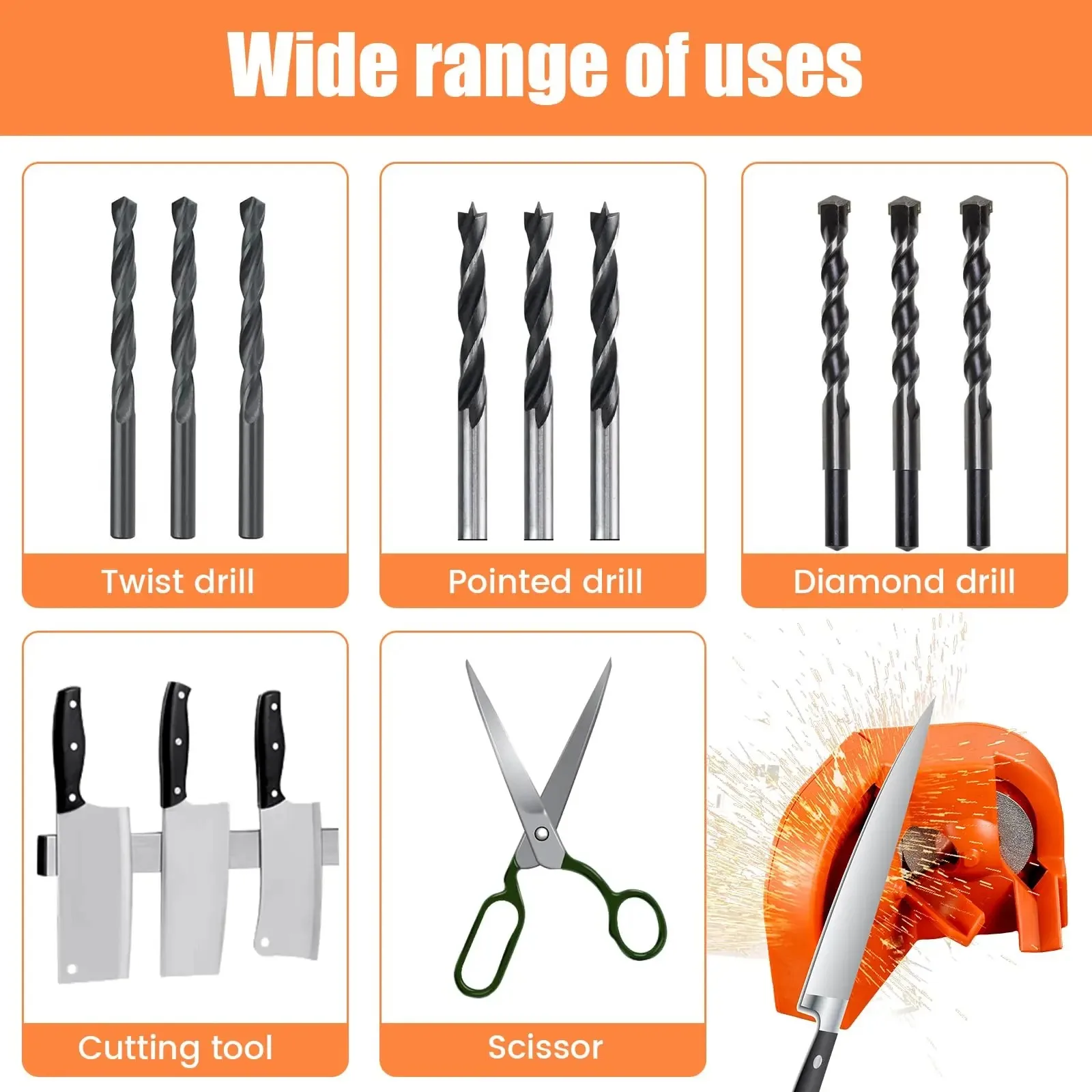 Multipurpose Drill Bit Grinding Sharpener Electric Impact Drill Knife Sharpener Disposable Double-sided Polishing