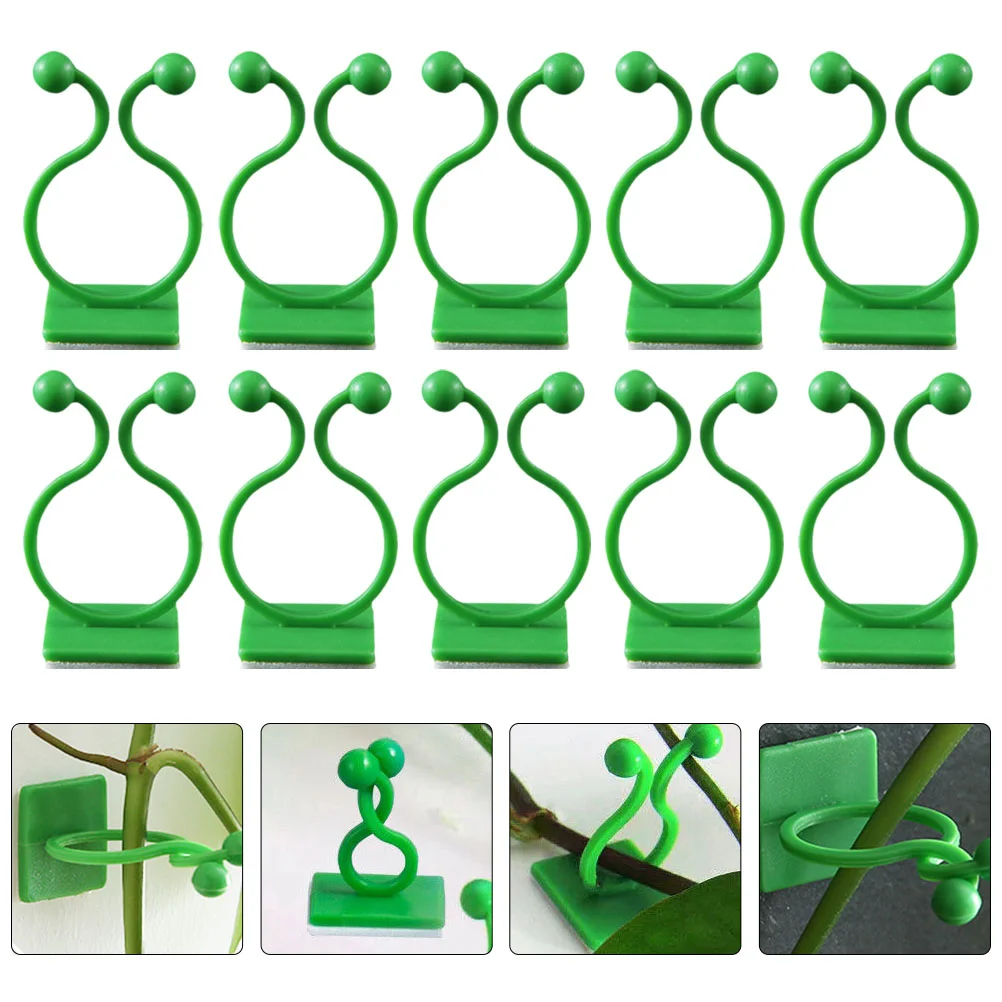 

10 Pcs Plant Clips Wall Sticky Hook Green Dill Climbing Fixer Vine Fixing Abs Self-Adhesive Vines