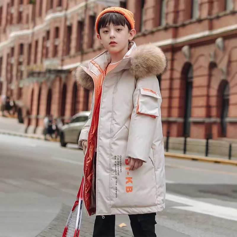 Winter Boys Girls Jacket Long Pattern Cotton Padded Coat Hooded Warm Children Clothing Parkas veste Teens Kids Outerwears kids jackets kids cotton clothes