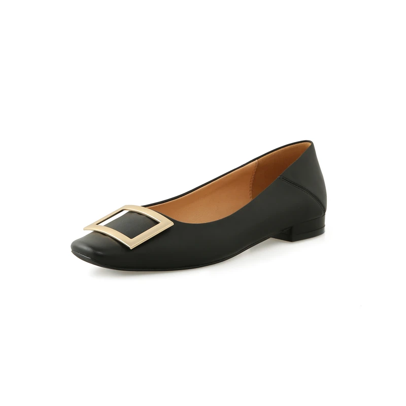 2022 Brand retro flat shoes women's loafers genuine leather soft simple elegant buckle casual shoes female dating shoes
