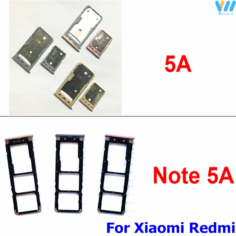 Micro Sd Card & Sim Card Tray Per Xiaomi Redmi Note 5A Hongmi Red Rice Sim Card Reader Socket Holder Adapter Sostituzione Patrs