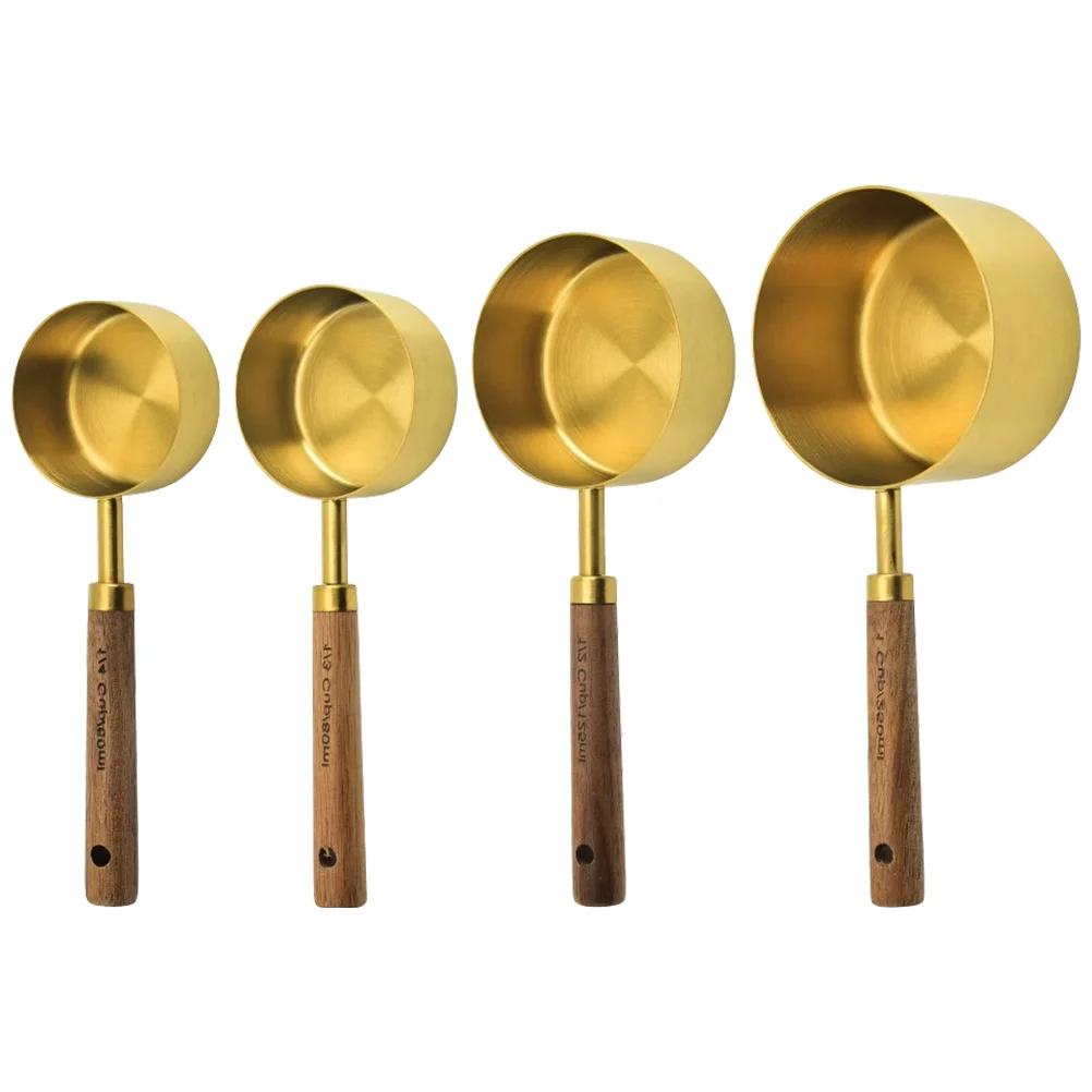 

4 Pcs Stainless Steel Measuring Cup Small Spoons Metal Coffee Mini Metric Cups and Tablespoon