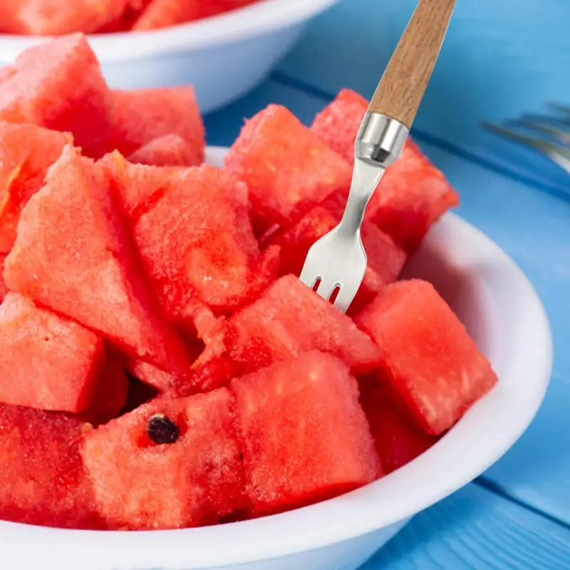 

Watermelon Fork Slicer Stainless Steel Watermelon Slicer Cutter Tool Fruit Vegetable Fruit Cutting Fork Knife Salad Fork