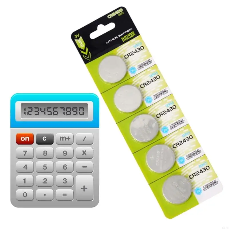 5-100PCS Button Batteries CR2430 DL2430 BR2430 LM2430 ECR2430 3V Lithium Battery Coin Cells for Small Electronics Power Supplies - 5