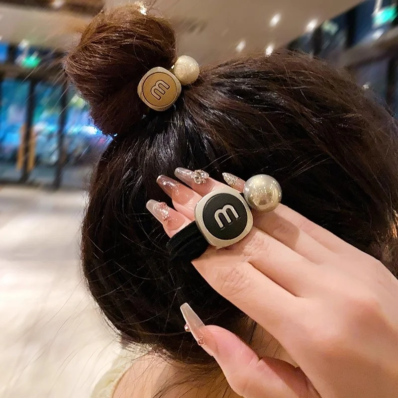 Luxurious Pearl-Embellished Elastic Hair Accessories