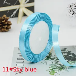 Elegant Satin Ribbon Tapes for Crafting and Decorative Gift Wrapping - 25 Yards, Multiple Widths (11 Sky Blue)
