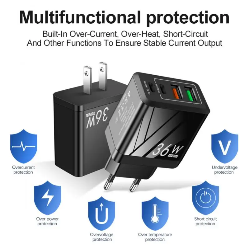 Ƽ Ʈ QC 3.0   4 USB    ,  ̱ EU ÷, USB Ʈ 