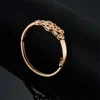 Cubic Zircon Heart Bracelet Bangle For Women Copper Hand Jewelry Rose Gold Color Accessories 3