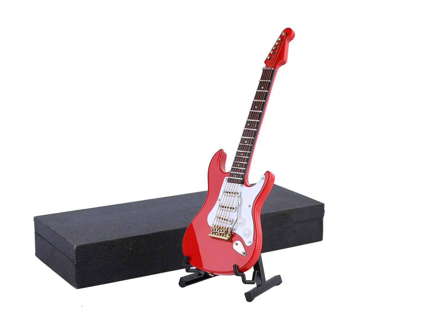 mini people figurines Mini Electric Guitar Model Miniature Decoration Musical Instruments with Case and Stand mini cow figurines