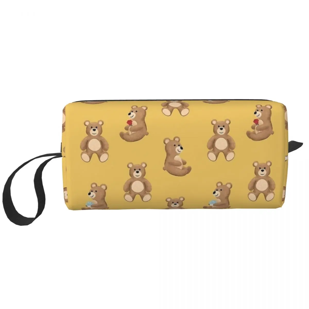 Honey Teddy Bear Cute Makeup Bag Pouch Cosmetic Bag Travel Toiletry Bag Organizer Storage Bag Grande Capacità