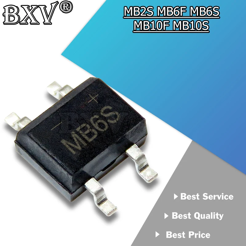 Выпрямительный мост 20 шт./лот MB2S MB6F MB6S MB10F MB10S MB10 SMD | Электронные компоненты и
