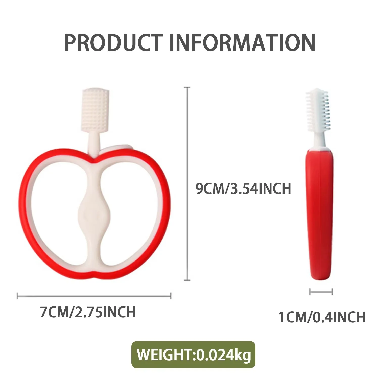 1PC Cute Apple Silicone Teething Toy for Babies-Food Grade Chewable & Durable Babi Toy Teether Baby Silicone Baby Pacifier