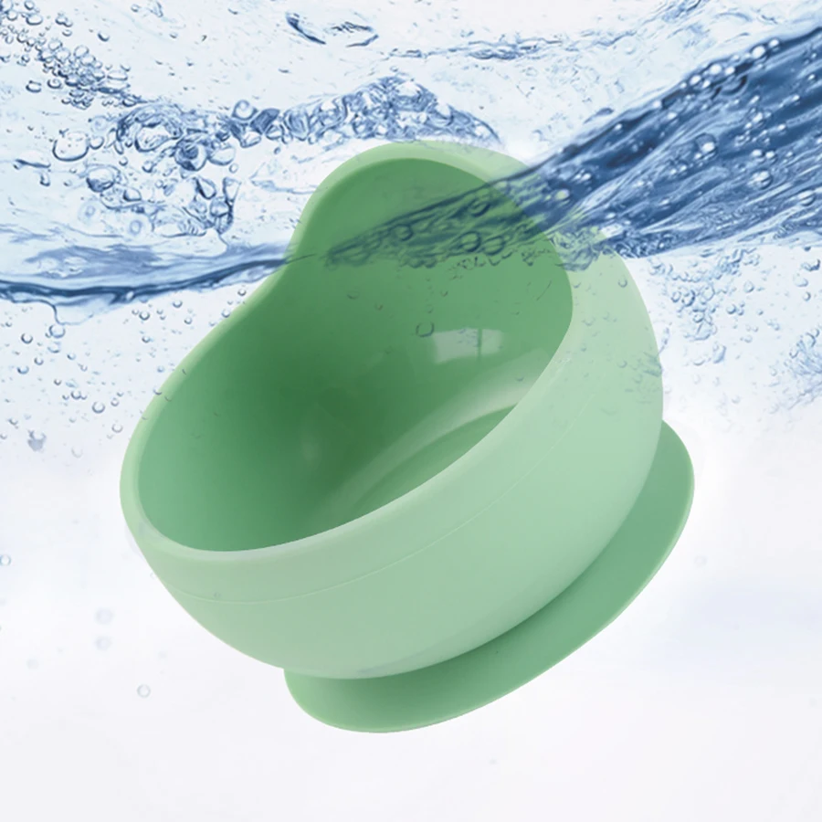 2pcs baby silicone bowl and spoons set for baby silicone feeding set children feeding tableware sucker bowl