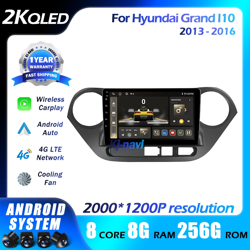 

Автомобильный радиоприемник Android 14 для Hyundai Grand I10 2013-2016 мультимедийный плеер GPS-навигация Carplay головное устройство колонки стерео 4G BT