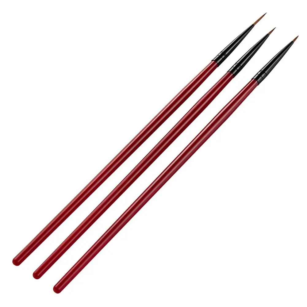 3 개/대 네일 아트 라인 페인팅 브러쉬 금속 손잡이 얇은 라이너 드로잉 펜 DIY UV 젤 팁 디자인 매니큐어 도구 키트 세트