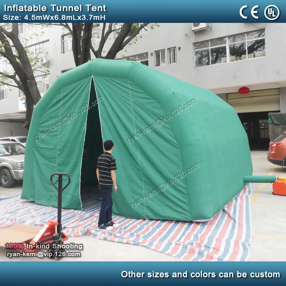 Free shipping 6.8m Inflatable tunnel tent with door inflatable car garage tent outdoor inflatable party tent with CE blower 4