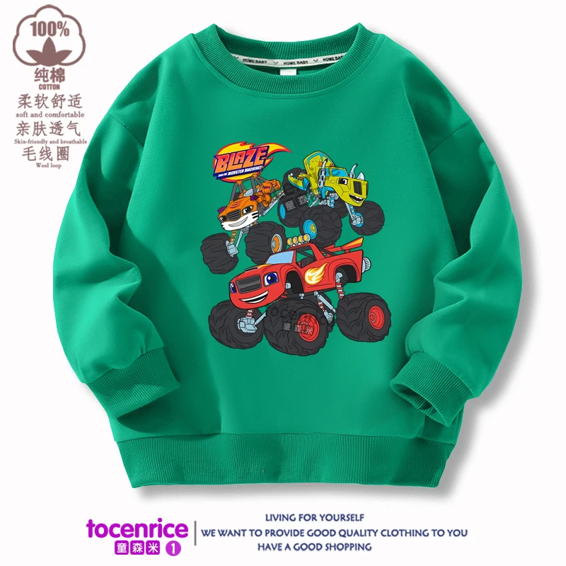 

Kids Blaze and The Monster Machines Print Hoodies Boys Girls Anime Sweatshirts Toddler Children Pullovers Tops Coat Sudadera