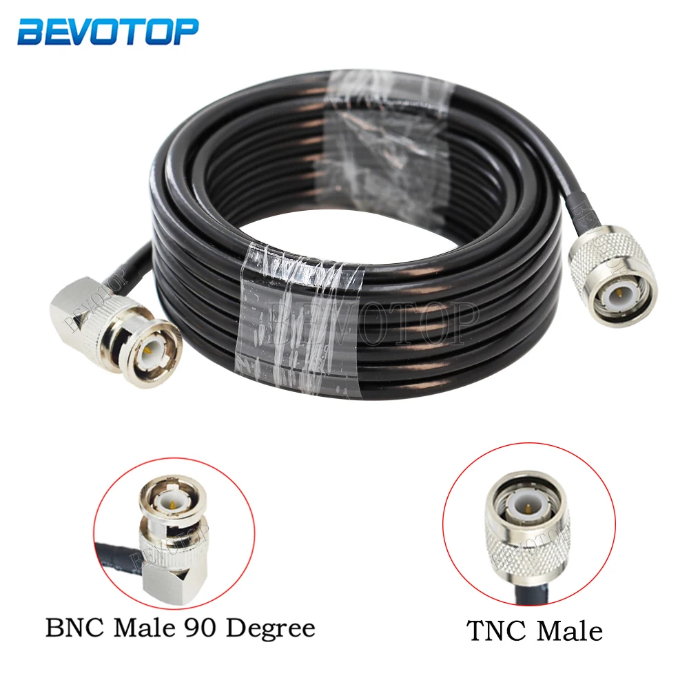 

RG-58 BNC Male 90 Degree to TNC Male Plug Adapter Connector RF Coaxial Extension Jumper Cable RG58 50-3 50 Ohm Cable 15CM-25M