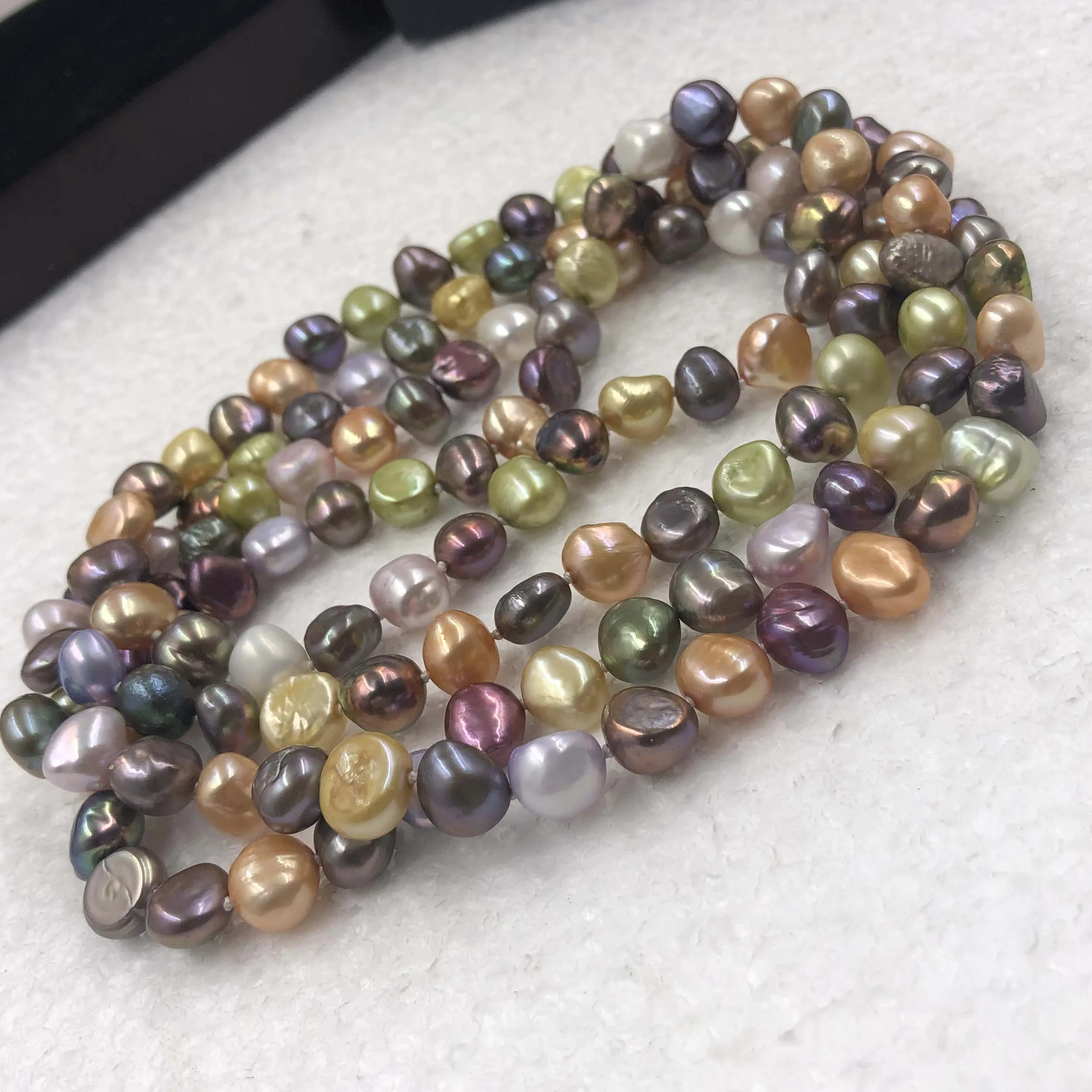 

[ELEISPL]　１１５cm Long Style Endless Necklace Real Freshwater Pearl Multicolours #2201018３