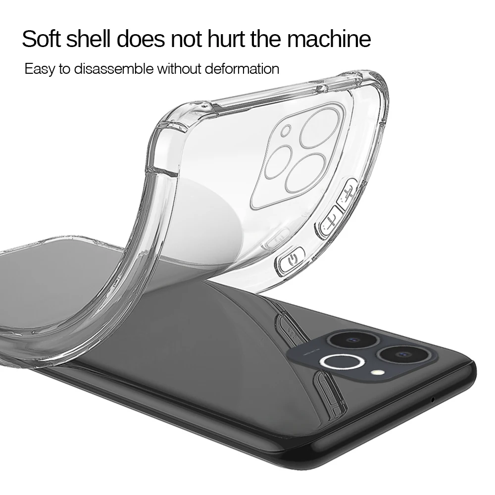 Clear Crystal Transparent Silicone Case - Anti-Yellow & Shockproof Cover