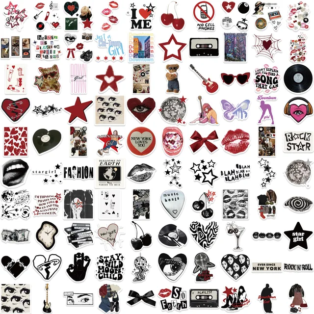 50/100pcs Downtown Y2K Girls Aesthetics Cartoon Graffiti Stickers Phone Guitar Laptop Suitcase Waterproof Sticker Kids Toy 6