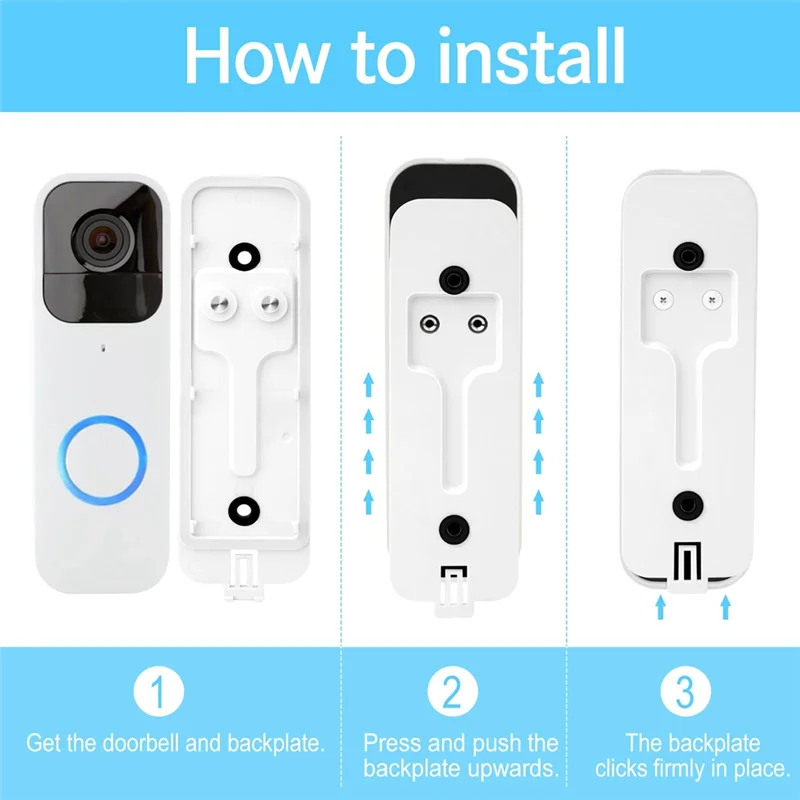 Backplate Replacement For Blink Video Doorbell, Back Plate Part With Mount Parts Accessories (White-2 Pack)