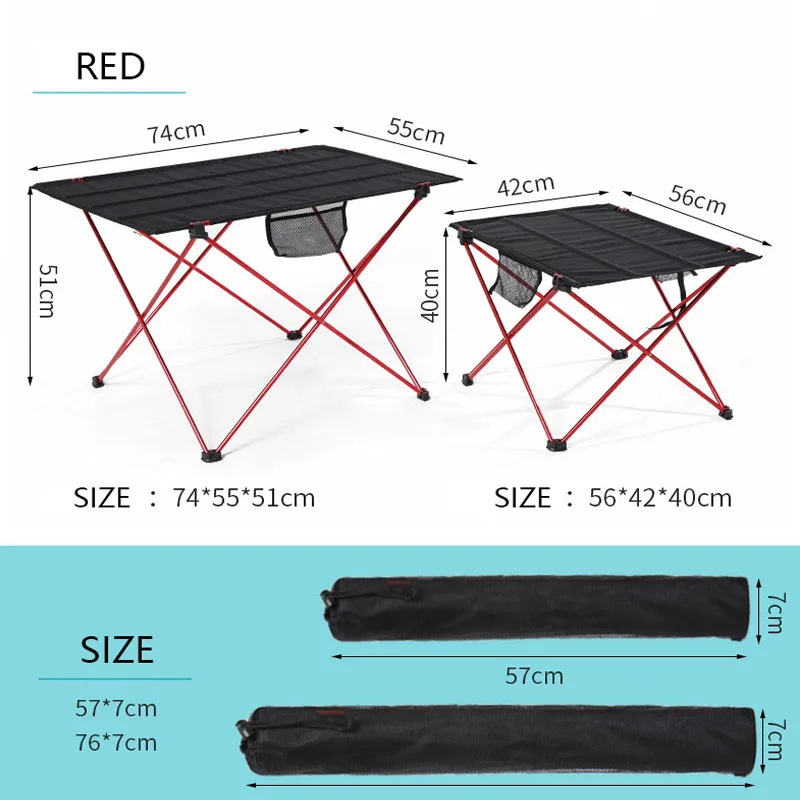 Outdoor Camping Table Portable Foldable Desk Computer Bed Ultralight Aluminium Hiking Climbing Fishing Picnic Folding Tables foldable table