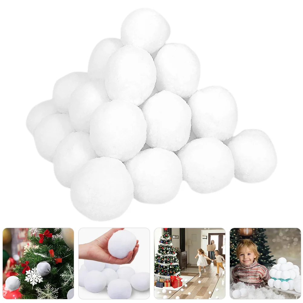 

Fake Snowballs Snow Toy Balls Indoor Snowball Fight Set Artificial Snowballs Realistic White Plush Snowballs Christmas Snow