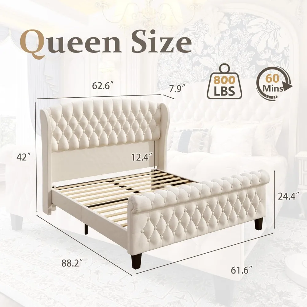 hisoft queen bed frame, 42 2