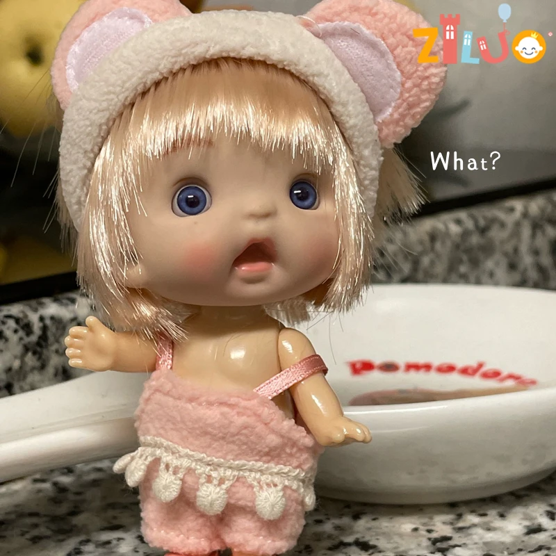 

2023 10cm Mini Bjd Doll for Girls OB11 Dolls Clothes Cute Surprise Toy Kawaii Face OB11 Body Full Set for Kids 2 to 4 6 Year Old