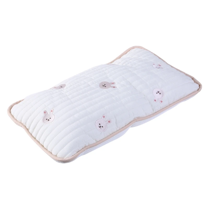 Baby Pillows Baby Head Support Quilted Pillow with Animal Pattern Baby Flat Pillow for Toddlers Newborns 0-3 Year W3JF 3