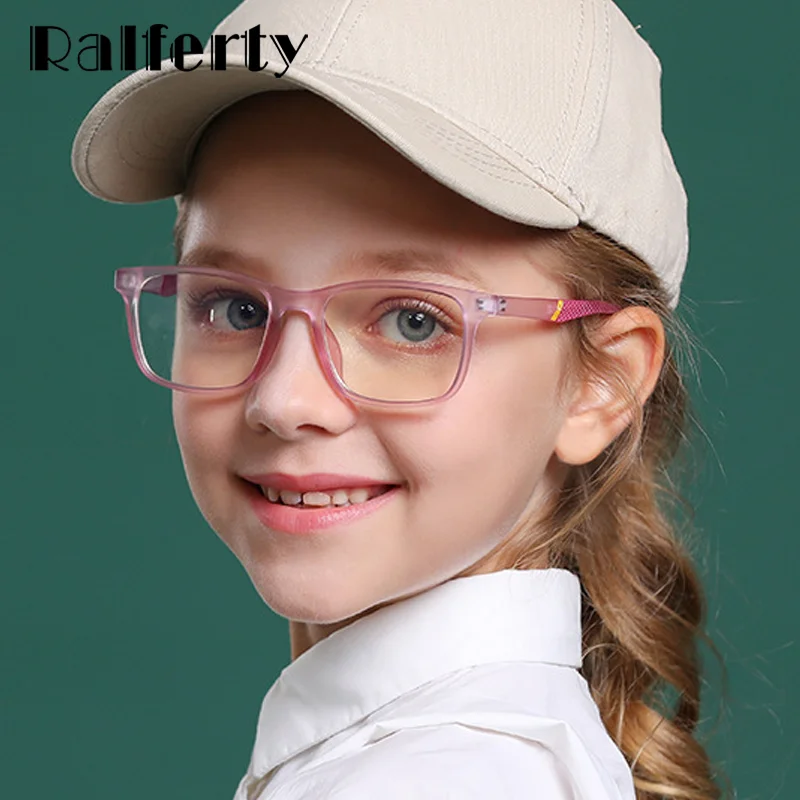 Anti Blue Light Glasses Kids Glasses Optical Spectacle Frames Ralferty TR90 Children's Glasses Blue Light Blocking Glasses Kids Girl Boy Eyeglass Frame Clear Lenses No Diopter Oculos M8300