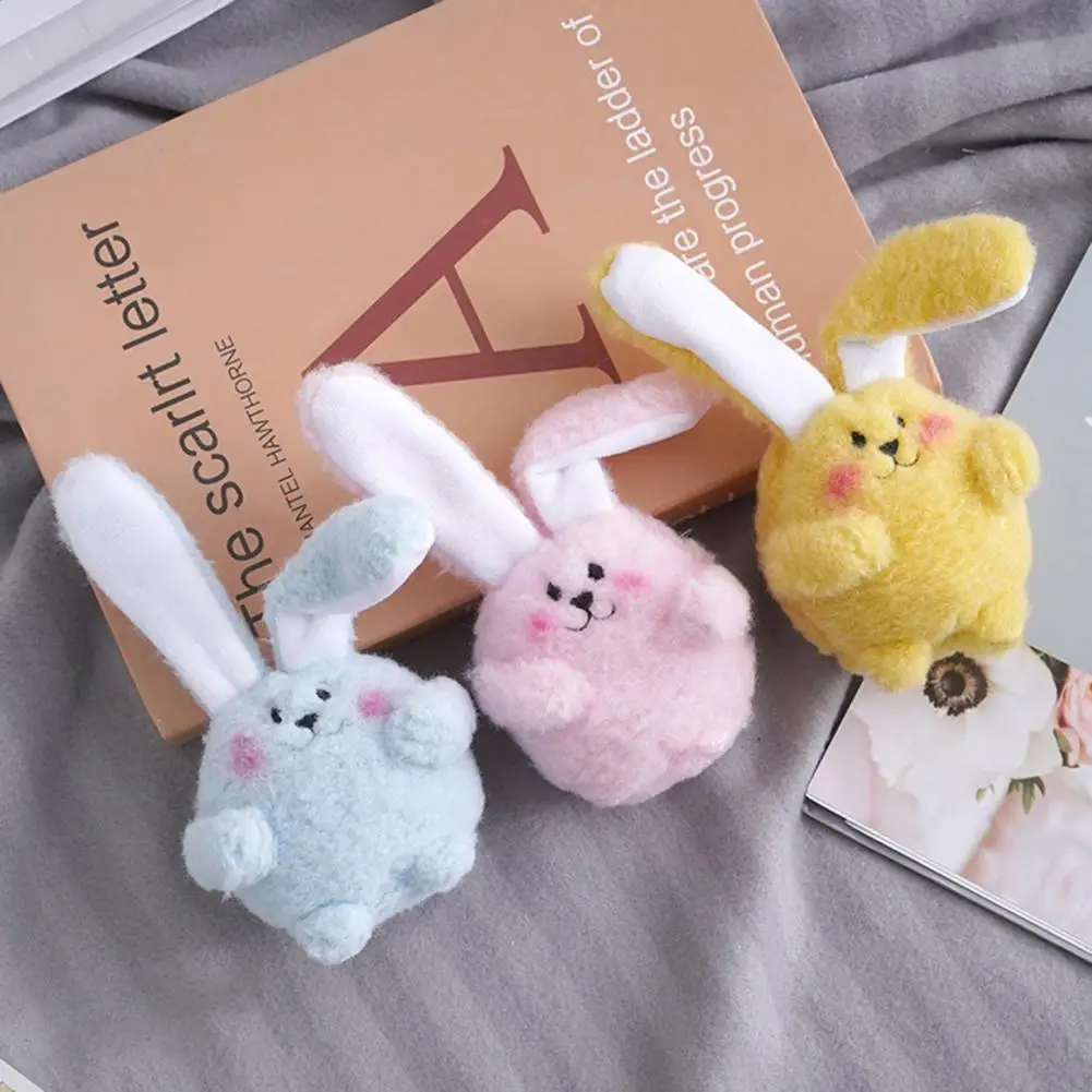

10CM Cute Animal Long-eared Bunny Plush Toy With Keychain Kawaii Room Desktop Sofa Decor Rabbit Plush Doll For Kids Gift