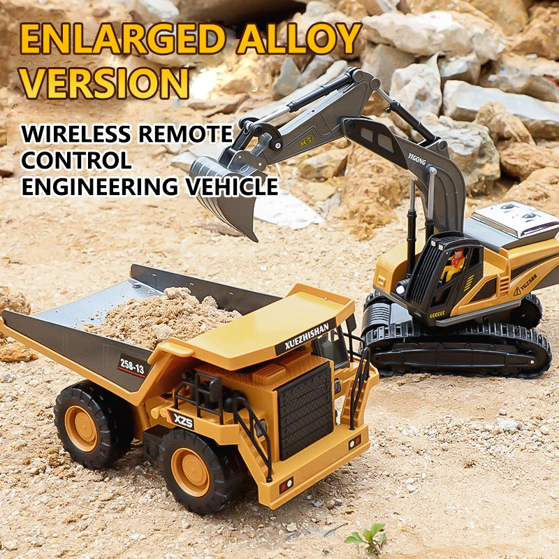 RC Excavator Dumper Car 2.4G Remote Control Engineering Vehicle Crawler Truck Bulldozer Toys for Boys Kids Christmas Gifts 5