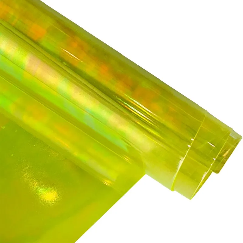 

30*120cm Holographic Mirror Iridescence Vinyl Faux Leather PVC film Fabric for earring Bag bow Sewing Materia DIY Crafts 0.35mm