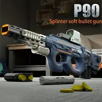 Automatic Toy Submachine Gun (P90) Electric EVA Soft Flyer Launcher High Speed Continuous Foam Blaster 1