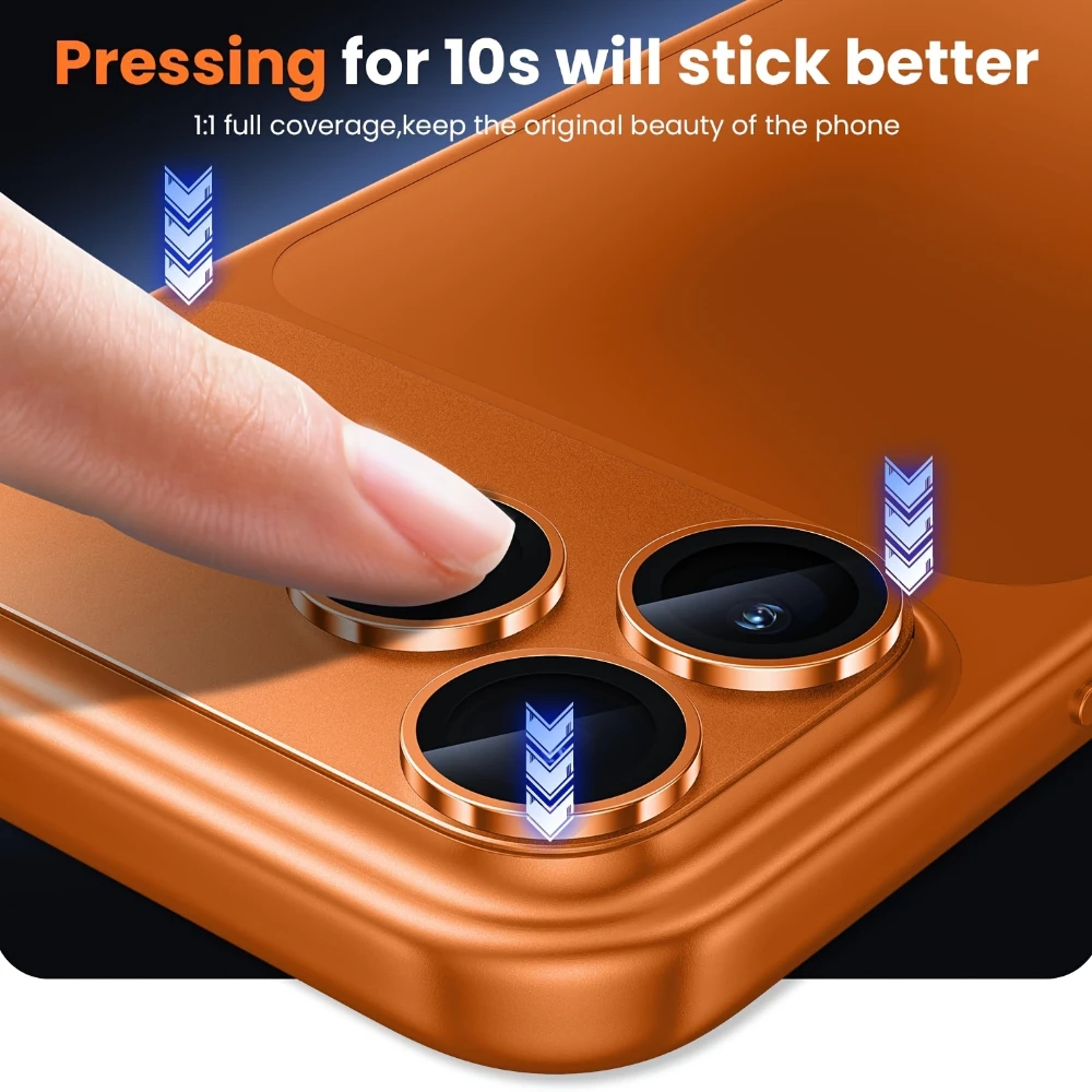 Premium Metal Tempered Glass Camera Protector with AR Function - 3 Pack