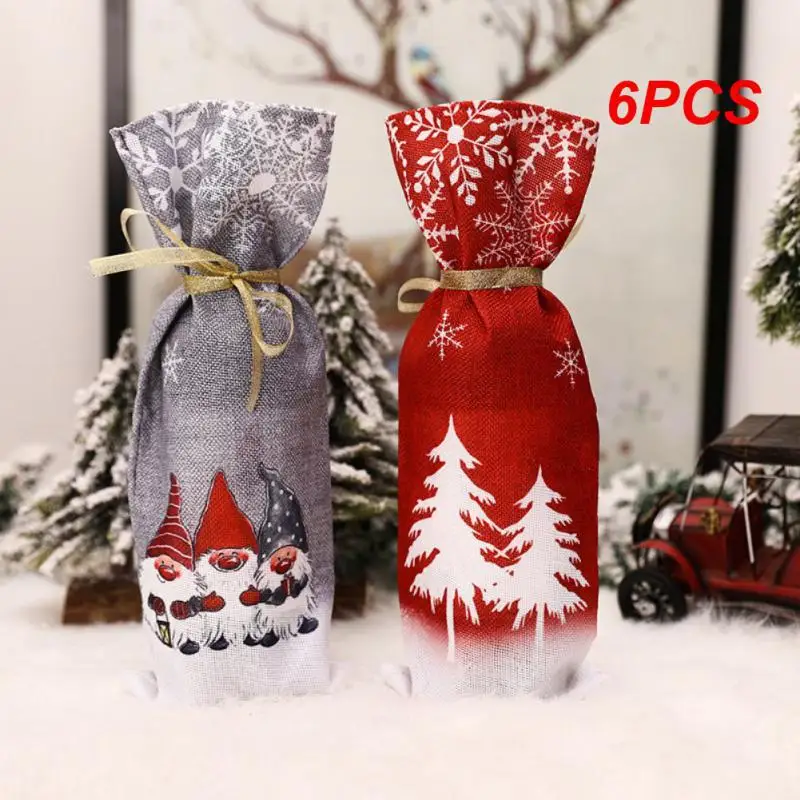 

Christmas Bottle Cover Washed Trendy Lightweight Cute Fashionable Table Decoration Champagne Bottle Cover Reusable Portable