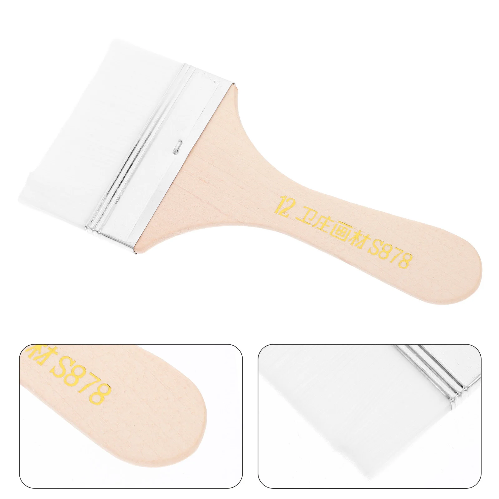

Nylon Brush Oil Paint Brushes Painting Pigment Paintbrush White Wood Flat Tips Student