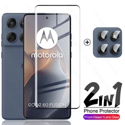 Premium 2 - in - 1 9D Curved Tempered Glass Screen and Camera Protector - Edge 60 (2In1 1Front 1Lens)