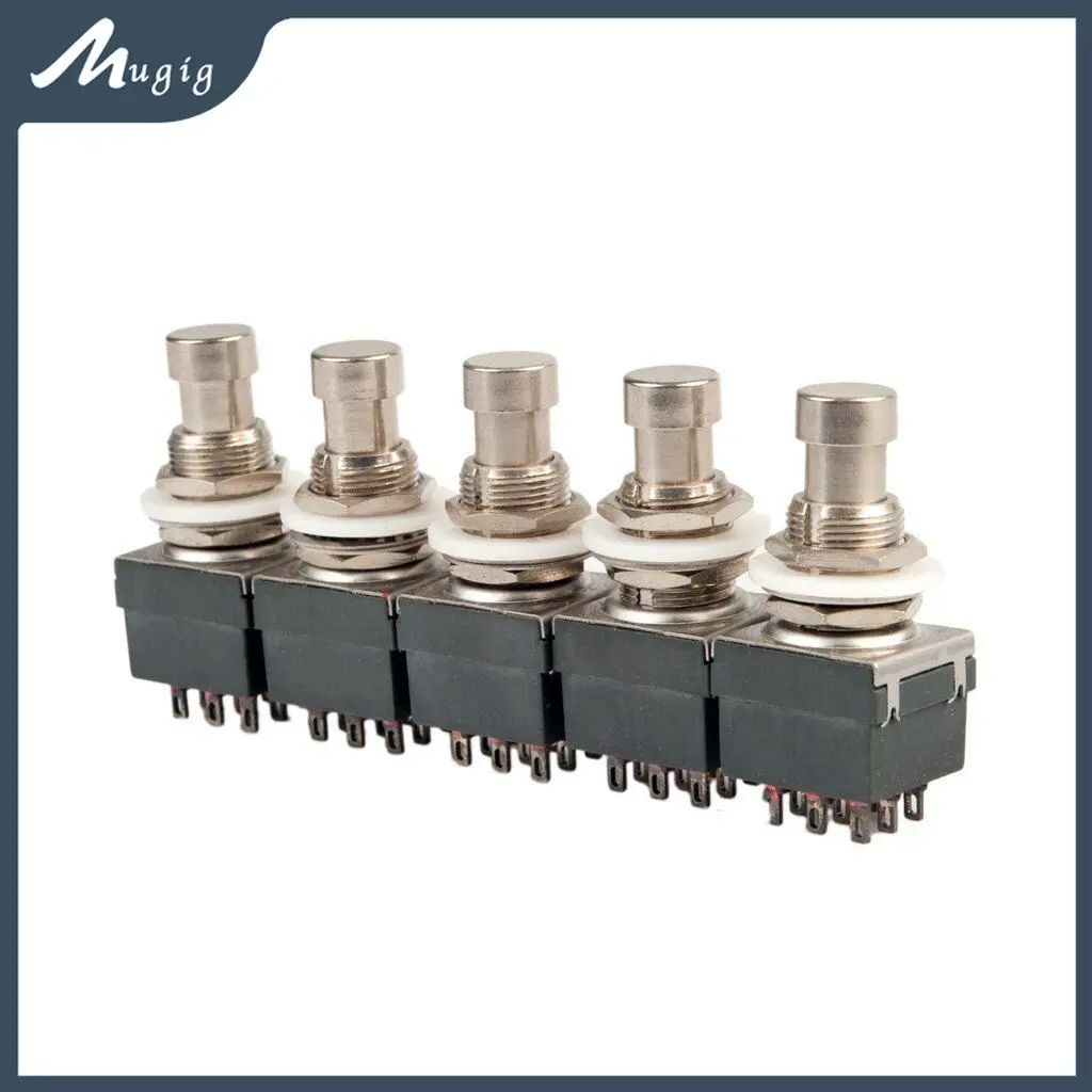

Mugig 5PCS 9 Pin 3PDT Guitar Effects Pedal Box Stomp Foot Metal Switch True Bypass Guitar Parts Accessories