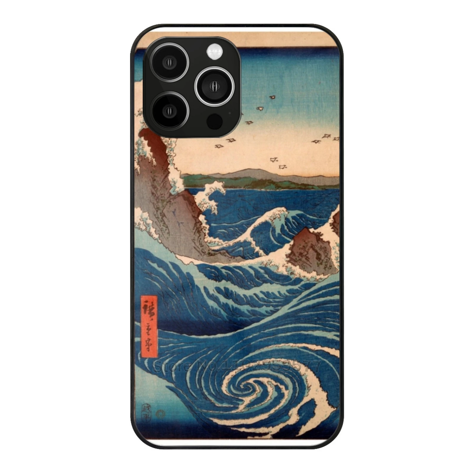 

Japan Ukiyo-E Utagawa Hiroshige Waves Soft Glass Case For Iphone 15 14 13 12 11 Pro X Xs Xr 7 8 Max Mini Cover Japan Ukiyo